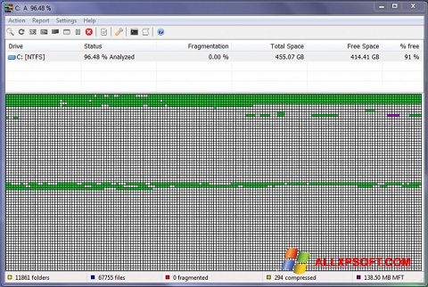 Screenshot UltraDefrag for Windows XP