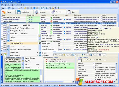 Screenshot AnVir Task Manager for Windows XP