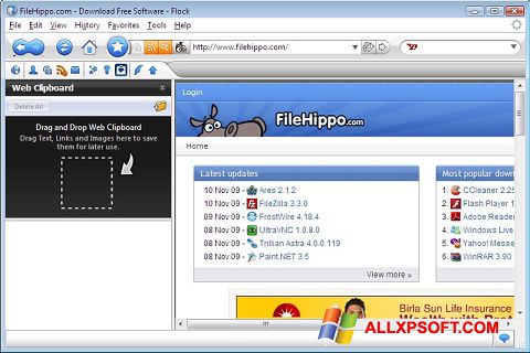 Screenshot Flock for Windows XP