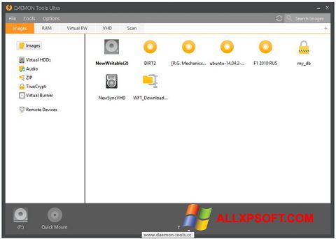 Screenshot DAEMON Tools Ultra for Windows XP