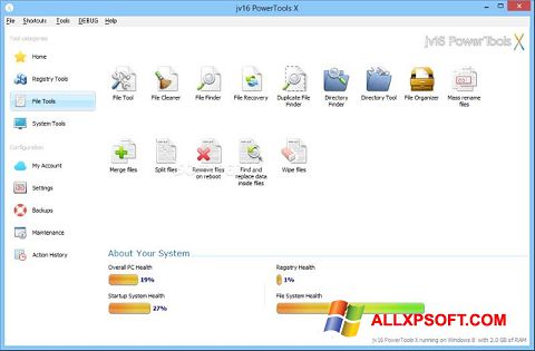 Screenshot jv16 PowerTools for Windows XP