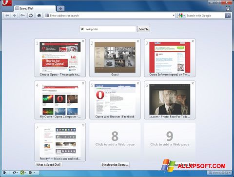 Screenshot Opera for Windows XP