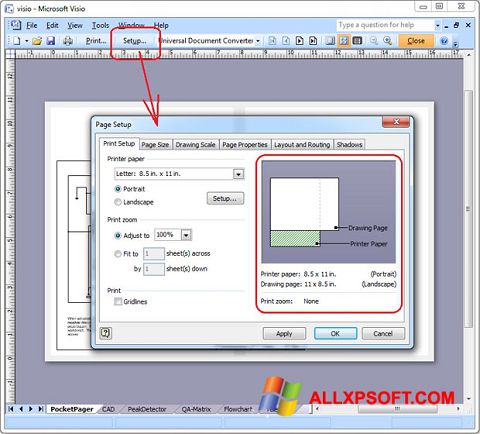 Screenshot Microsoft Visio for Windows XP