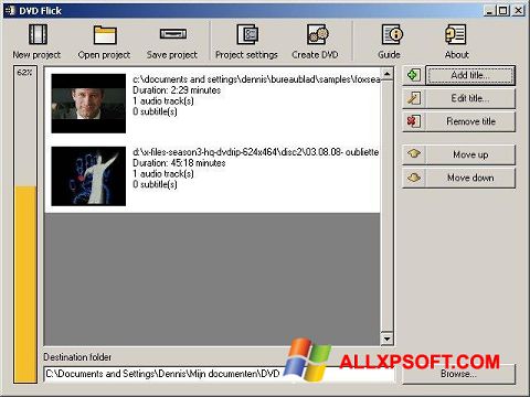 Screenshot DVD Flick for Windows XP