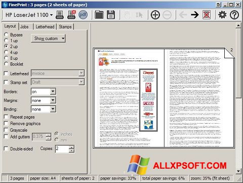 Screenshot FinePrint for Windows XP