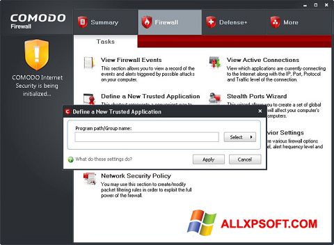 Screenshot Comodo Firewall for Windows XP