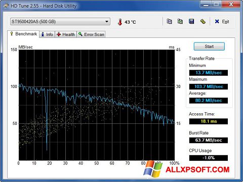 Screenshot HD Tune for Windows XP