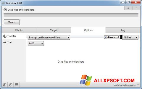 Screenshot TeraCopy for Windows XP