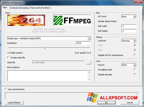 Download x264 Video Codec for Windows XP (32/64 bit) in English