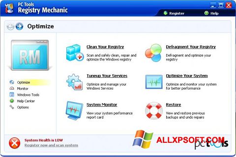 Screenshot Registry Mechanic for Windows XP