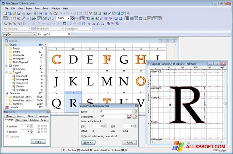 Screenshot Font Creator for Windows XP
