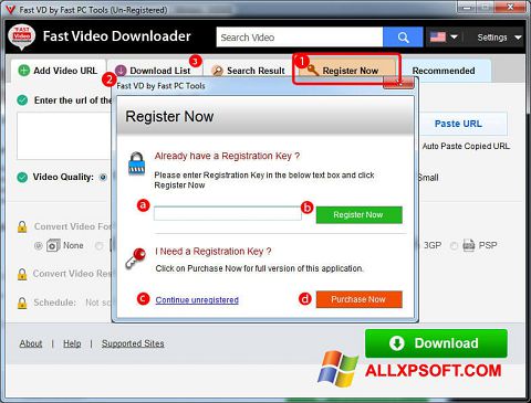 Screenshot Fast Video Downloader for Windows XP