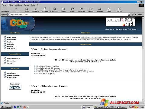 Screenshot CDex for Windows XP