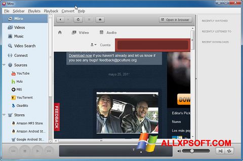 Screenshot Miro for Windows XP