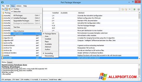 Screenshot ActivePerl for Windows XP