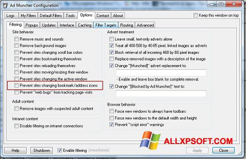 Screenshot Ad Muncher for Windows XP