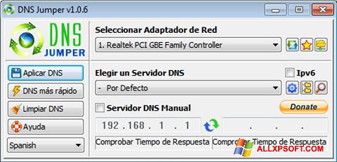 Screenshot DNS Jumper for Windows XP