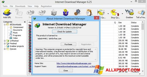 Screenshot Internet Download Manager for Windows XP