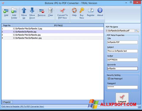 Screenshot Image To PDF Converter for Windows XP