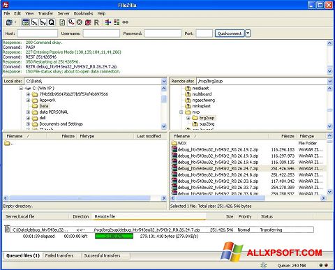 Screenshot FileZilla for Windows XP