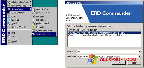 Screenshot ERD Commander for Windows XP