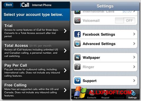 Screenshot iCall for Windows XP