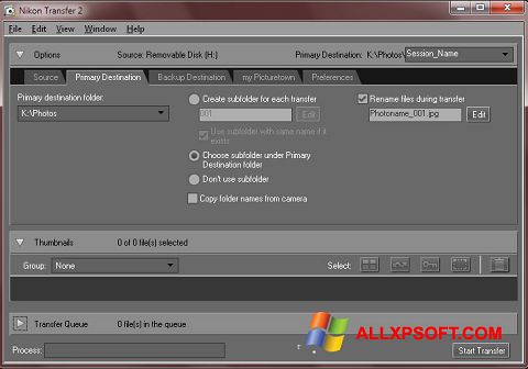 Screenshot Nikon Transfer for Windows XP