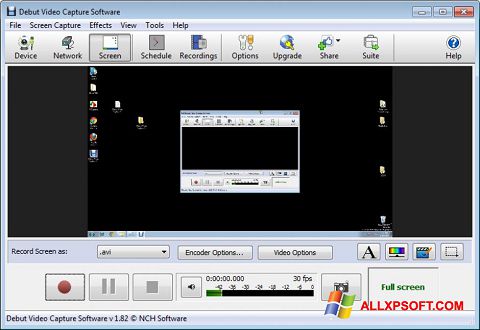 Screenshot Debut Video Capture for Windows XP