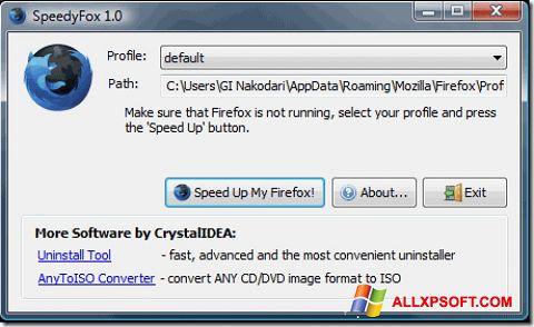 Screenshot SpeedyFox for Windows XP
