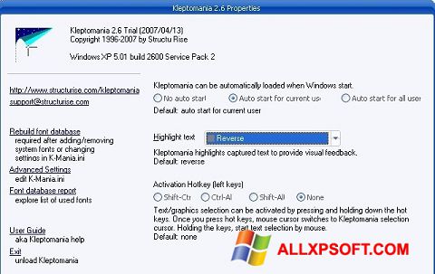 Screenshot Kleptomania for Windows XP