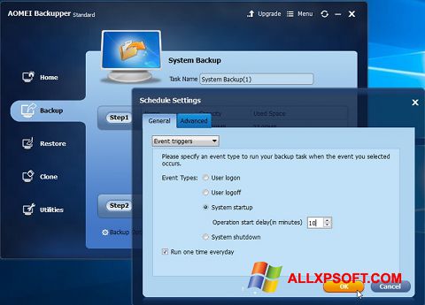 Screenshot AOMEI Backupper for Windows XP