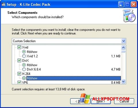 Screenshot K-Lite Codec Pack for Windows XP