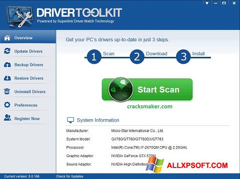 Screenshot Driver Toolkit for Windows XP