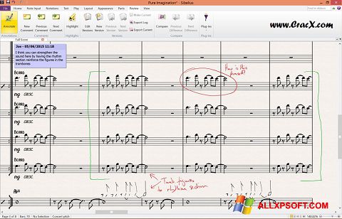 Screenshot Sibelius for Windows XP