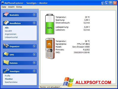 Screenshot MyPhoneExplorer for Windows XP