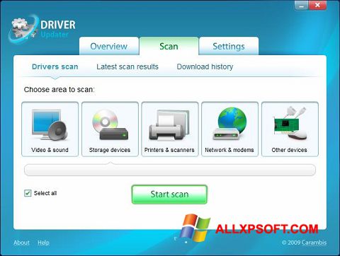 Screenshot Carambis Driver Updater for Windows XP