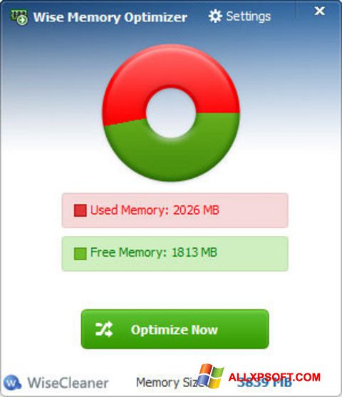 Screenshot Wise Memory Optimizer for Windows XP