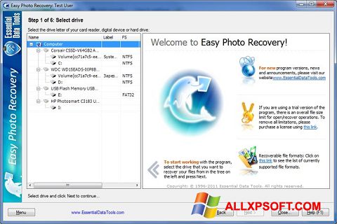Screenshot Easy Photo Recovery for Windows XP