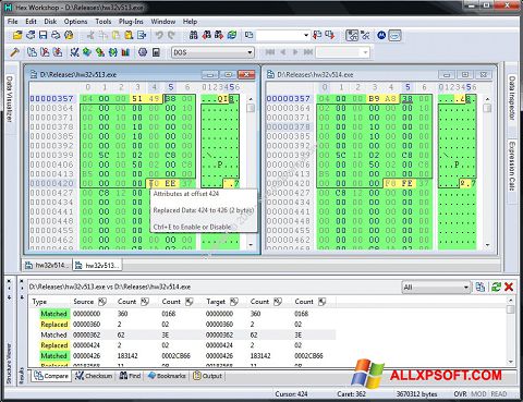 Screenshot Hex Workshop for Windows XP