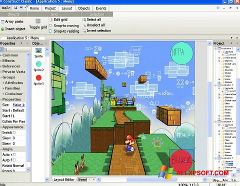 Screenshot Construct Classic for Windows XP