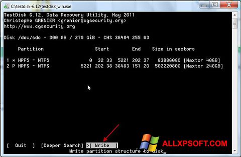 testdisk windows xp