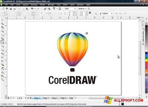 Screenshot CorelDRAW for Windows XP