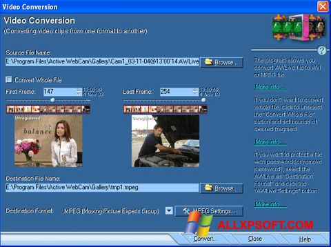 Screenshot Active WebCam for Windows XP