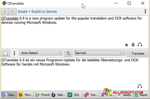 Screenshot QTranslate for Windows XP