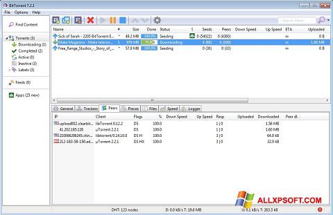 Screenshot BitTorrent for Windows XP