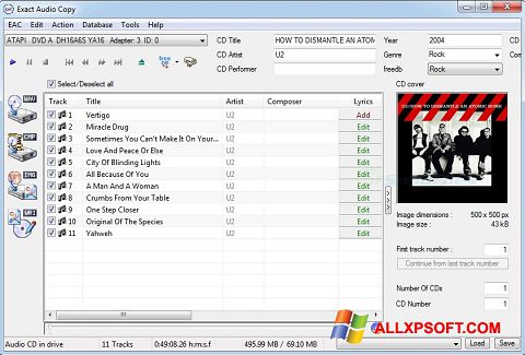 Screenshot Exact Audio Copy for Windows XP