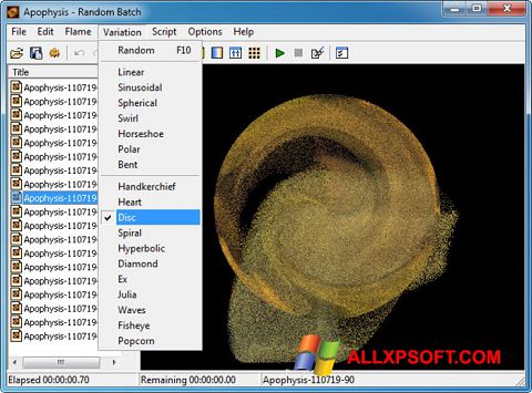 Screenshot Apophysis for Windows XP