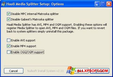 Screenshot Haali Media Splitter for Windows XP