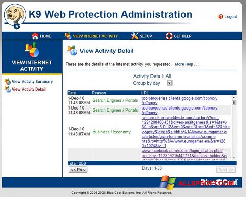 Screenshot K9 Web Protection for Windows XP