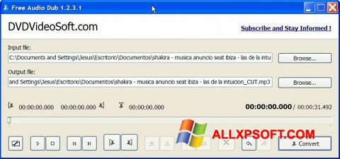 Screenshot Free Audio Dub for Windows XP